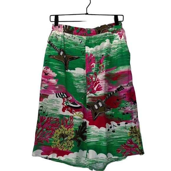 GUCCI Bermuda Shorts Green Pink White US 4 EU 40 Beach Surf Guitar NWT New - Picture 6 of 16